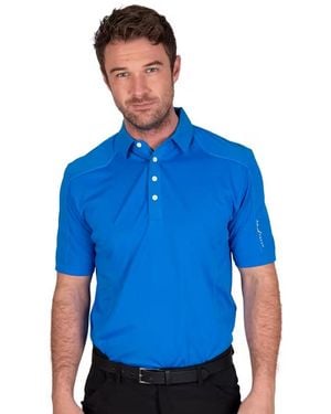 Island Green Topstitched Golf Polo Shirt - Blue