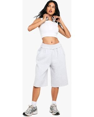 Boohoo Exposed Seam Raw Hem Jort - White