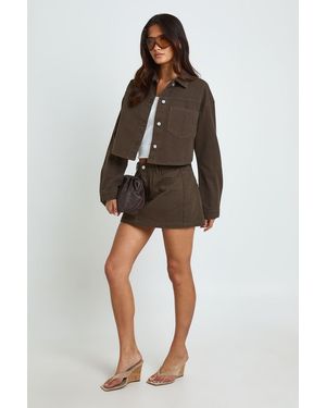 Boohoo Cropped Denim Jacket - Black