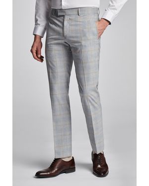 Antique Rogue Pale Putty Check Trousers - Grey