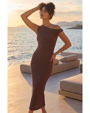 D.u.s.k Asymmetric Maxi Stretch Dress - Brown