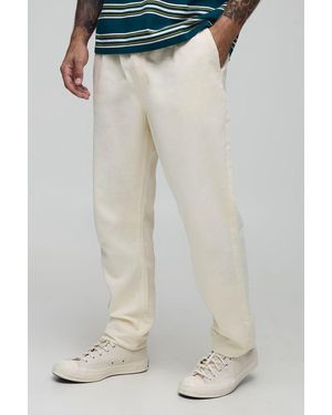 BoohooMAN Tapered Fit Lightweight Chinos - Natural