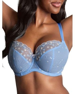Panache Blossom Balcony Bra - Blue