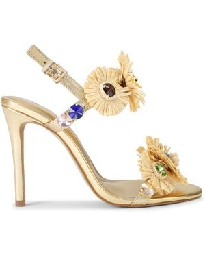 KG by Kurt Geiger Leather Roxie Heel Sandals - Metallic