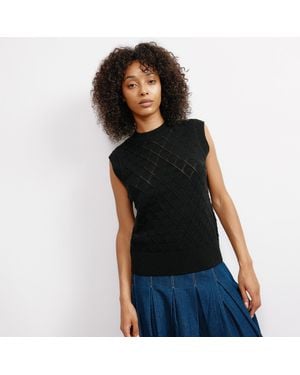 Albaray Pointelle Knit Tank - Black