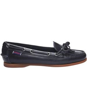 Sebago Ladies Nina Waxed Leather Bala Moccasin /Gum) - Blue