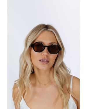 SVNX Round Hexagon Sunglasses - Brown