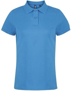 Asquith & Fox Ladies Plain Short Sleeve Polo Shirt - Blue