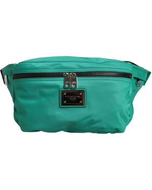Dolce & Gabbana Groene Logo Plaque Nylon Heuptas Mannen Borse Tas