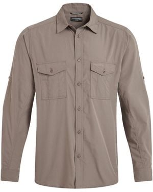 Craghoppers Kiwi Ii Long-Sleeved Shirt (Pebble) - Brown