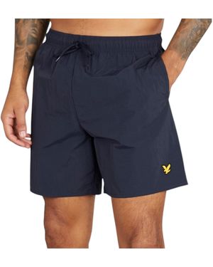 Lyle & Scott And Swim Shorts Rubberised Logo Casual Vintage Half Trousers - Blue