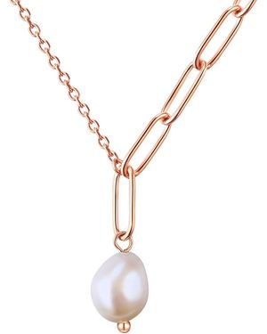 Valero Pearls Necklace Stainless Steel Freshwater Cultured Pearl - Metallic