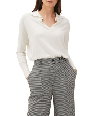 Phase Eight Eliena Polo Collar Knit Jumper - Grey
