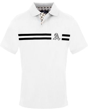 Aquascutum Collared Neck Short Sleeve Polo Shirt - White