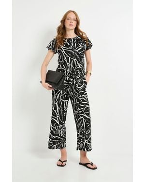Wallis Tropical Jersey Wide Leg Culottes - Black