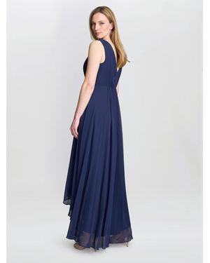 Gina Bacconi Pandora Wrap Effect Hi-Lo Dress - Blue