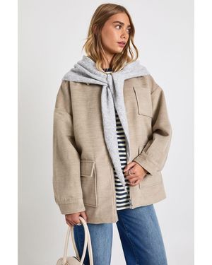 Boohoo Triangle Scarf - Natural