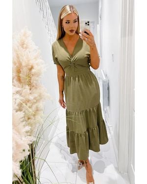 AX Paris Twist Front Maxi Smock Dress - Metallic