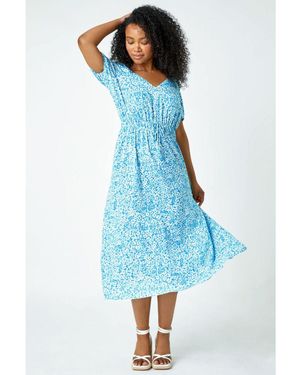 Roman Petite Velvet Tiered Midi Stretch Dress in Black Lyst UK