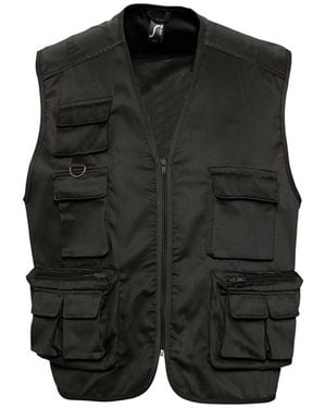 Sol's Wild Full Zip Waistcoat Bodywarmer Jacket - Black