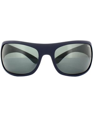 Polaroid Sport Wrap Matt Dark Polarized Sunglasses - Blue