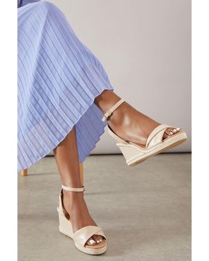 Wallis Wide Fit Richie Soft Twist Rope Detail Wedge Sandals - Blue