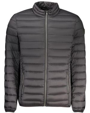 Marina Yachting Leather Biker Jacket With Hardware - Grey