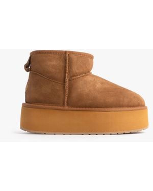 EMU Stinger Micro Flatform Sheepskin Boot Chestnut - Brown