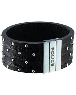 Police "Avenger" Leather Watch - Black