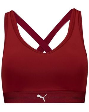 PUMA Sporty Padded Low Impact Sports Bra - Red