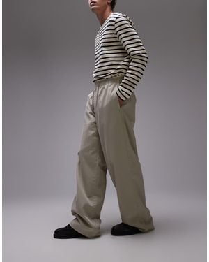 TOPMAN Baggy Fit Chino Twill Trouser - Grey