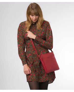 Conkca 'Avril' Chilli Pepper Leather Cross Body Bag - Red
