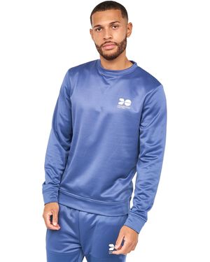 Crosshatch Langtons Crew Neck Track Top - Blue