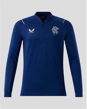 Castore Rangers Fc Zip Neck Regular Fit Sweatshirt - Blue