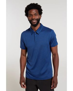 Mountain Warehouse 'Deuce' Polo Isocool High Wicking Casual Summer T-Shirt - Blue
