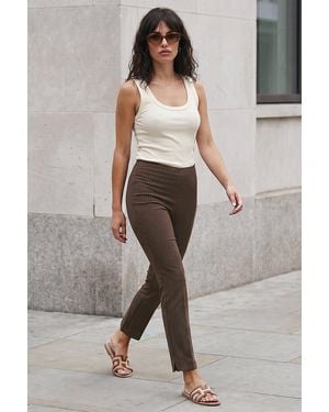 Roman Stripe Bengaline Trouser - Grey
