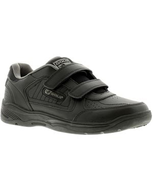 Gola Belmont Touch Fastening Wide Fit Leather Trainers - Black