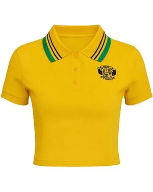 PUMA X Rihanna Fenty Cropped Polo Shirt Cotton - Yellow