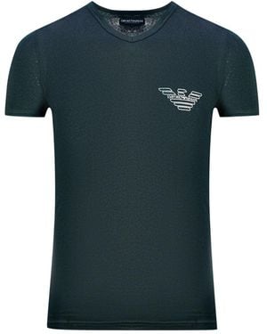 Emporio Armani Brand Logo Underwear T-Shirt Cotton - Blue