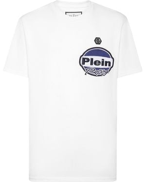 Philipp Plein T-shirt Ronde Hals Racing - Wit