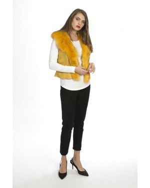 Jayley Luxury Faux Fur Suede Gilet - White