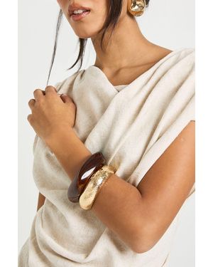 Boohoo Embossed & Resin Bangles 2 Pack - Natural