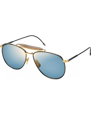 Thom Browne Tb-015-Ltd-Nvy-62 Tb 015 Ltd 62 Nvy Sunglasses - Blue