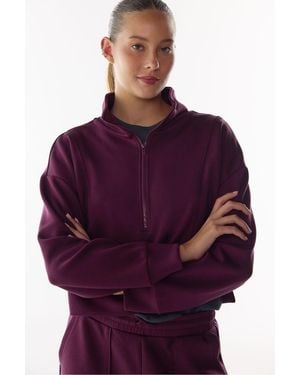 Penti Silky Touch Half-Zip Sweatshirt - Purple