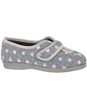 Sleeper Matilda Touch Fastening Slippers - White