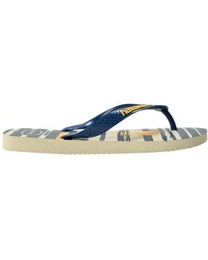 Havaianas Ladies Nautical Flat Flip Flops - Blue