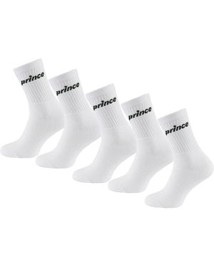 Prince Tennis 5-Pack Socks - White