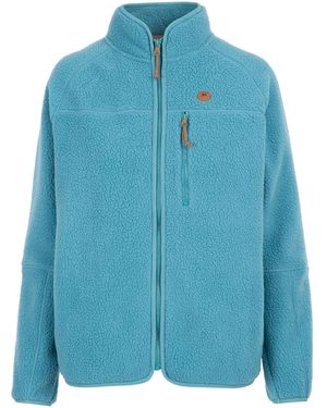 Trespass Ladies Quake Leather Trim Fleece Jacket (Storm) - Blue