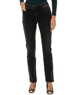 Armani Long Worn Effect Denim Trousers 6Y5J18-5D26Z - Black