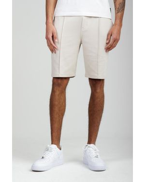Nines Soft Jersey Shorts With Middle Seam And Drawstring Waist - White